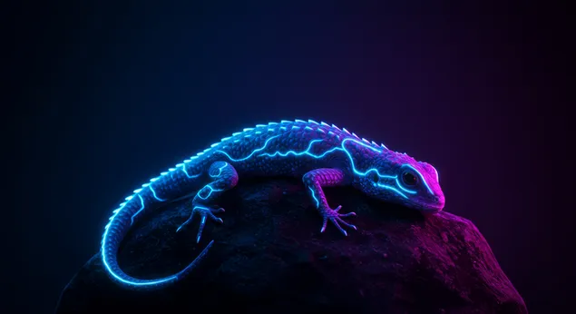 نبض مارمولک نئونی کاغذدیواری  4K