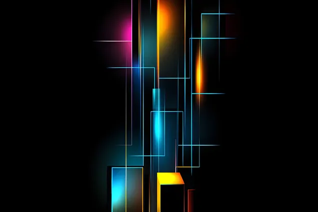 מטריצת ניאון של אור וצל 2K טפט