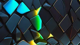 Tapeta Abstraktní neonová mozaika 4K