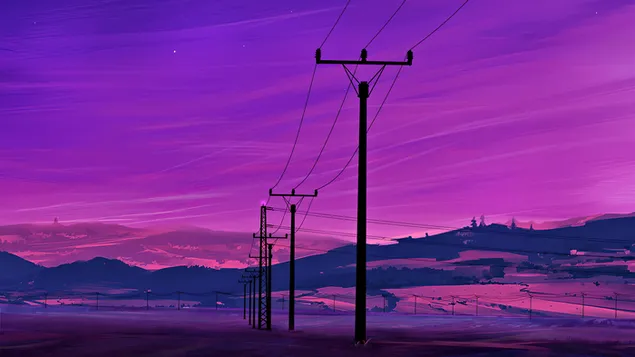 paisaje de neón paisaje 4K fondo de pantalla