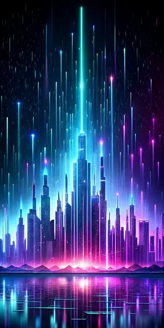 neon skyline dreams, futuristicheskiy kontur city glow skachat'