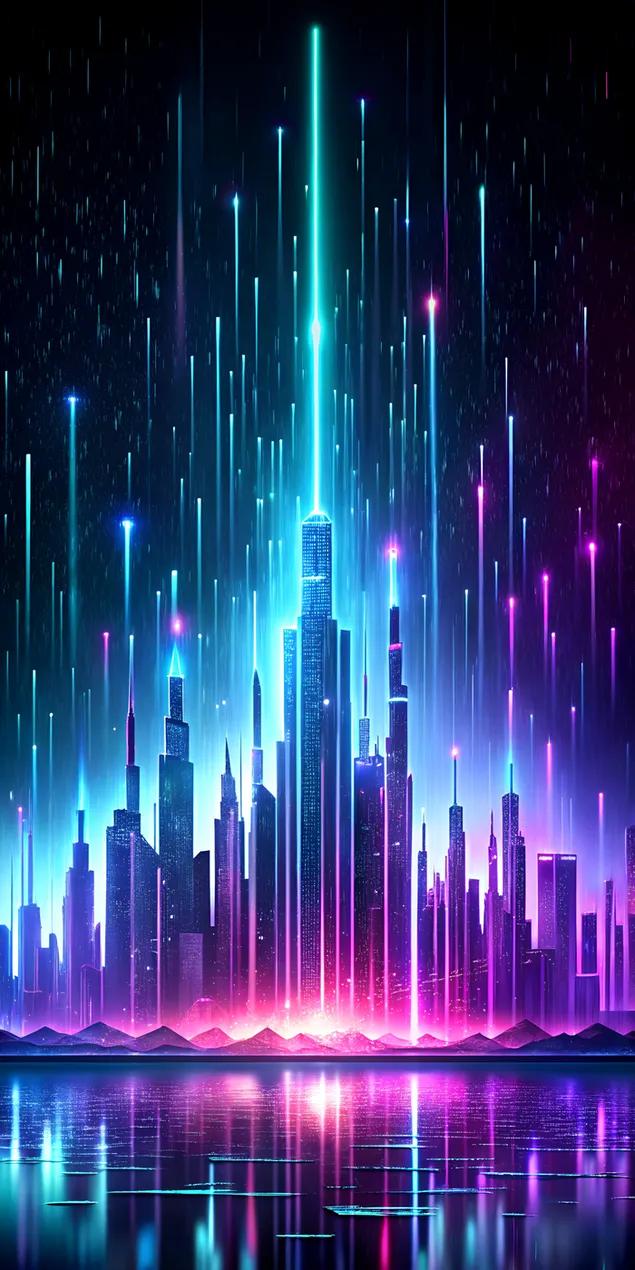 Neon Skyline Dreams, מתאר עתידני City Glow 2K טפט