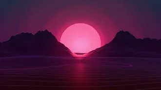 paysage coucher de soleil neon telechargement