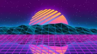 Synthwave Neon Sunset 4K tapeta