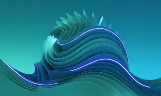 네온 터키석 나선형 파도 4K 배경화면