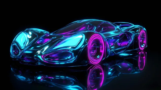 Neon Velocity: The Future of Sports Car Design 4K bakgrund