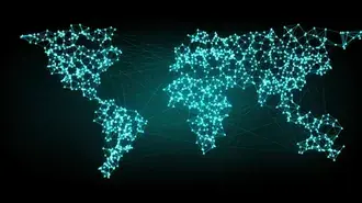 Tapeta Neonová mapa světa 4K