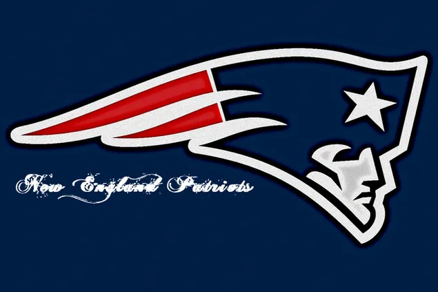 New England Patriots-logo op blauwe achtergrond download
