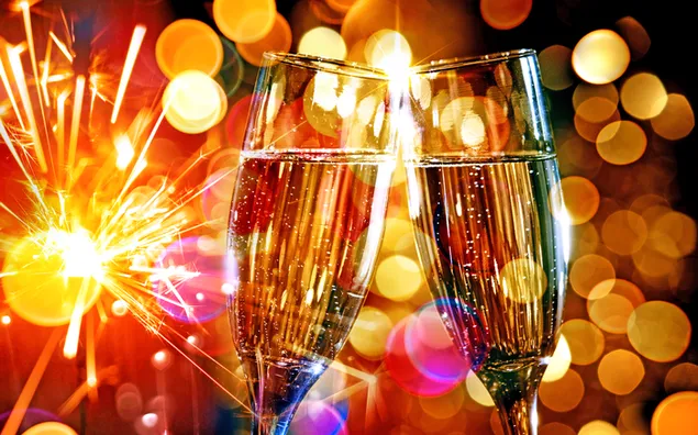 Shampanjë e Vitit të Ri 2022 4K sfond
