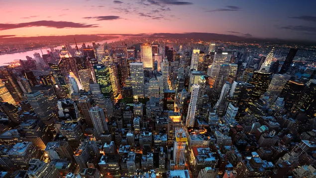 New York buildings sunset view download