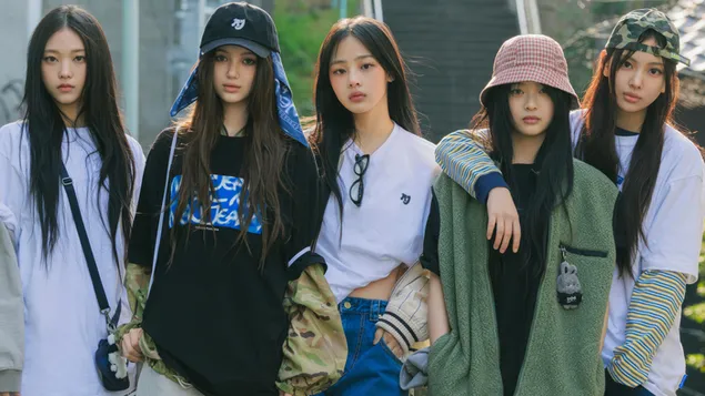 Taustakuva NewJeans kaikki jäsenet - 'Supernatural' Album Shoot X 'Hiroshi Fujiwara' Collab Shoot 4K