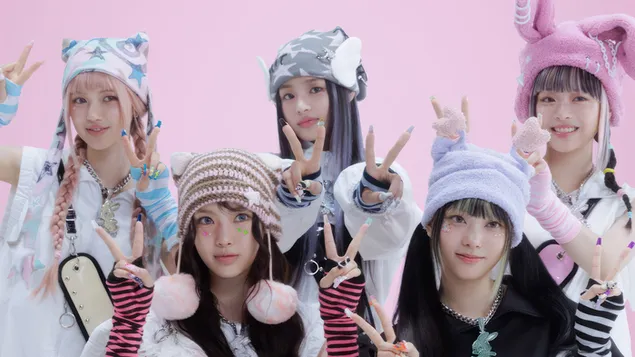 Шпалери NewJeans усі учасники X PUBG Shoot 4K