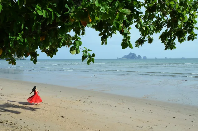 Người phụ nữ khiêu vũ trên bãi biển - Ao Nang Beach Krabi tải xuống