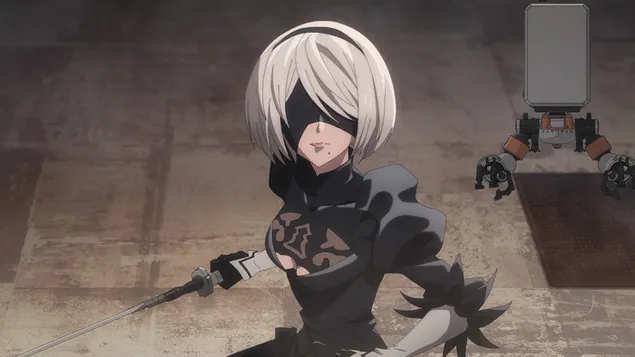 NieR:Automata Ver1.1a anime - Yorha št. 2 tip B (Android) 4K ozadje