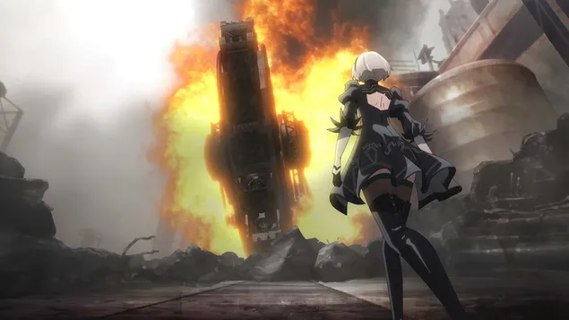 NieR:Automata Ver1.1a : Yorha št. 2 tip B (Android) 4K ozadje