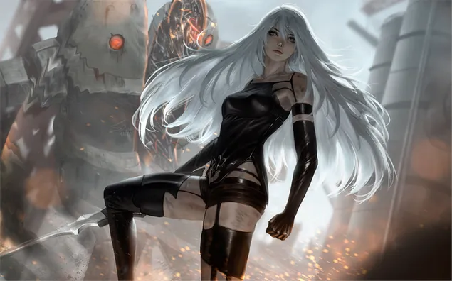 Ταπετσαρία NieR: Automata (video game) - Yorha Type A No. 2 (κορίτσι φαντασίας) HD