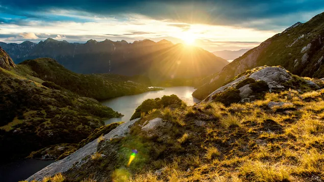 Nieuw-Zeelands natuurlijk landschap download