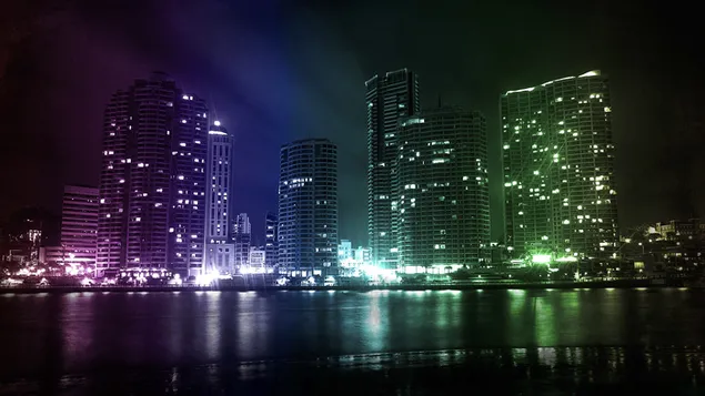 Nachtansicht der Stadt HD Hintergrundbild