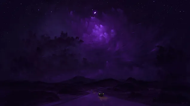Cielo de la carretera de noche