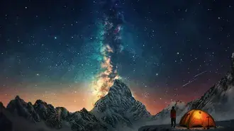 밤하늘 성운산 4K 배경화면