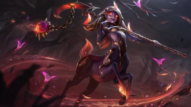 Nightbringer 'Lillia' Splash Art - Liga der Legenden 8K Hintergrundbild