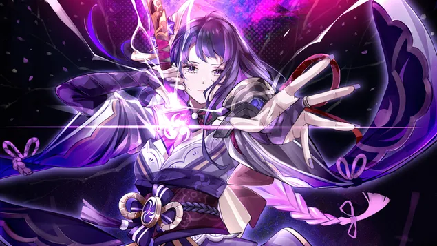 Taustpilt Õudusunenägu 'Raiden Shogun' | Genshin Impact (animevideomäng) 4K