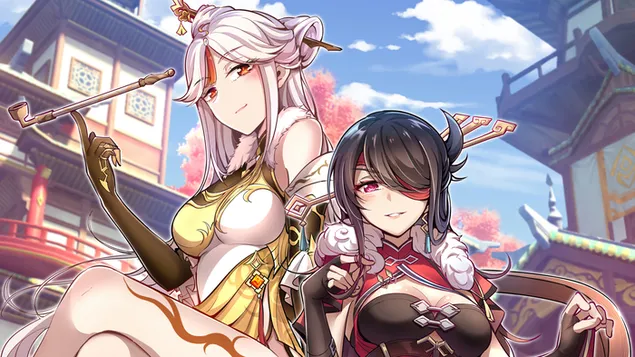 宁光与北斗 - Genshin Impact (Anime Video Game) 4K 壁纸