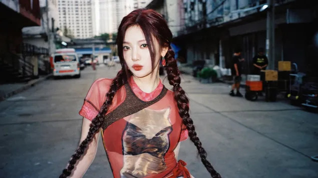 Aespa 的寧寧 - 世界末日專輯拍攝 4K 壁紙