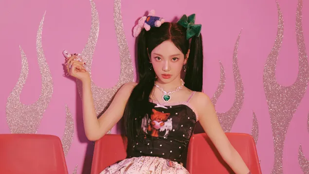 Ningning fra Aespa - Hot Mess MV Shoot 4K bakgrunn