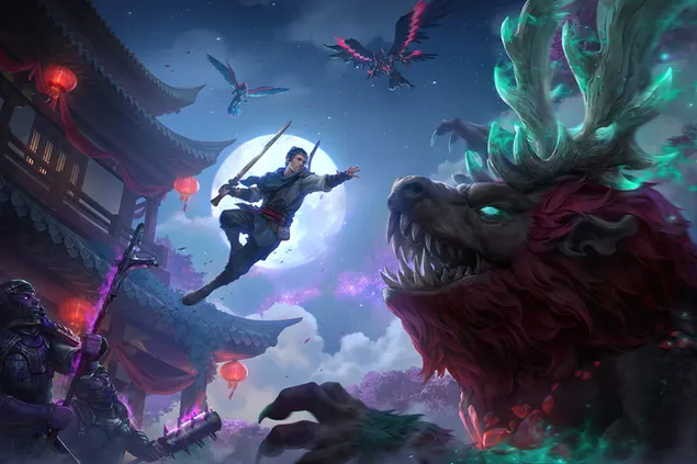 Taustakuva Ninja Battle - Immortals Fenyx Rising (videopeli) 4K