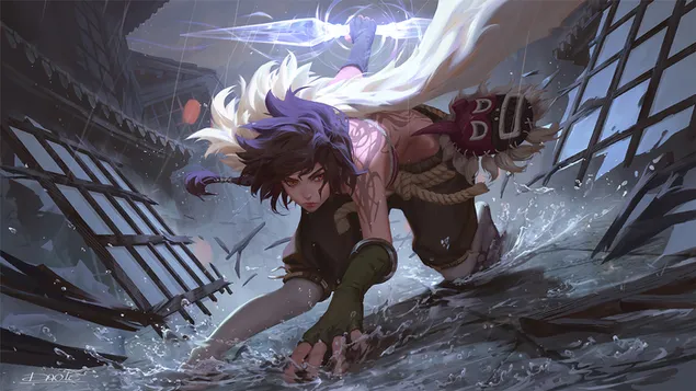 Ninja Girl Fantasy Art 4K тапет