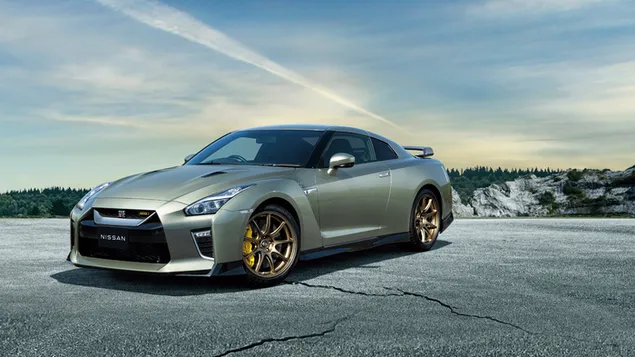 Tapeta Nissan GT-R T-Spec 2022 spredu a zboku 4K