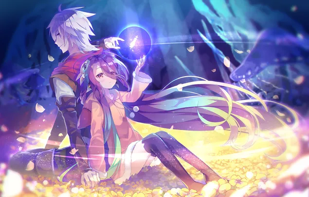 No Game No Life - Riku Dola,Shuvi Dola 2K bakgrunn