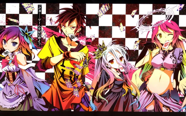 No Game No Life - Shiro,Sora,Stephanie Dola,Jibril HD 壁纸