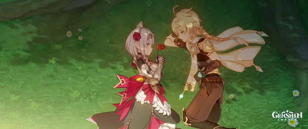 諾艾爾與埃瑟 | 愛聚會（Ganshin Impact） 2K 壁紙