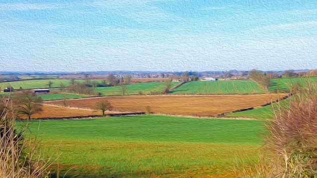 Northamptonshire Countryside - Oil Canvas 4K sfond