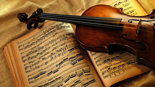Notas de violín y música