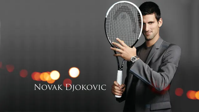 Novak Djokovic posa de tennis baixada