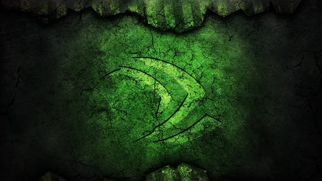 Nvidia green Logo, tech, technology, background