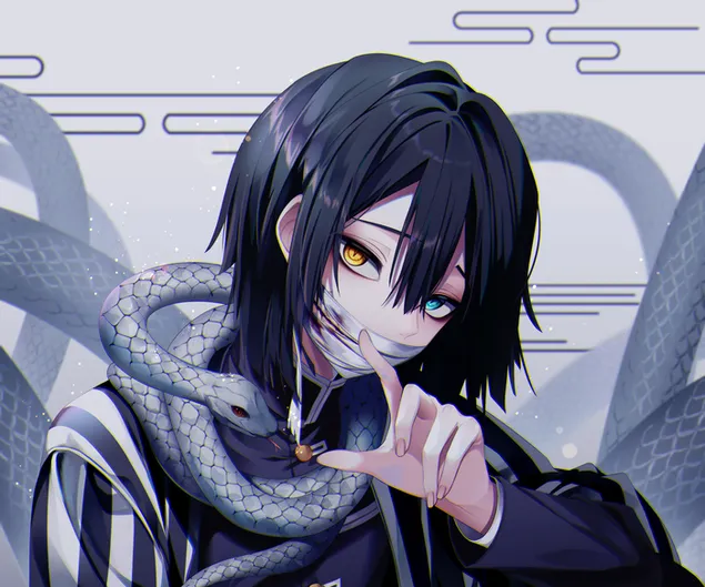 Tapeta Obanai Iguro - Demon Slayer & Kimetsu no Yaiba 2K