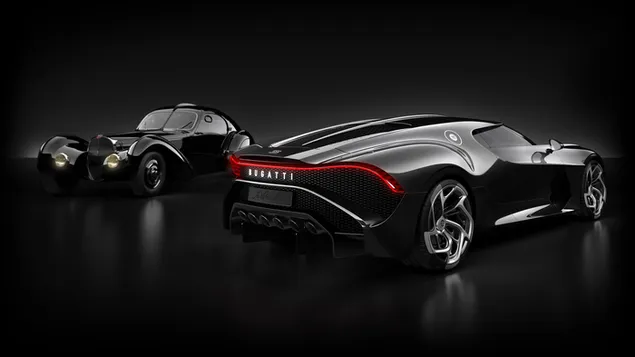 Ou Bugatti en nuwe La Voiture Noire aflaai