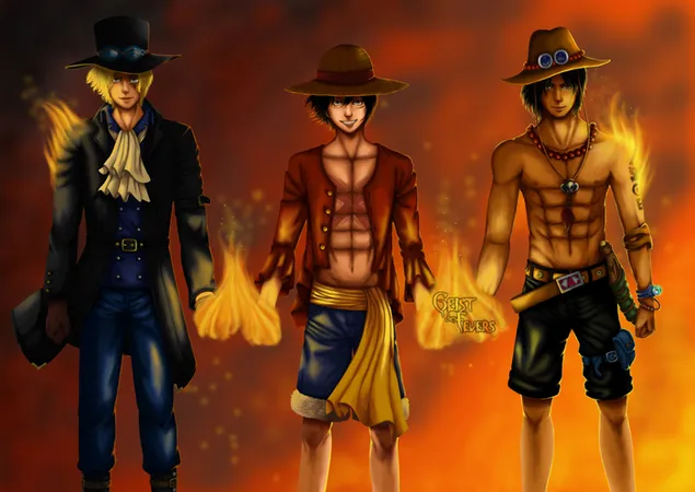 One Piece - 3 Brothers کاغذدیواری  4K