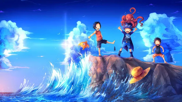 One Piece Ace Sabo Et Luffy Hd Fond D Ecran Telecharger