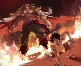 One Piece - Эдвард Ньюгейт, Монки Д. Луффи, Белоус 2K обои