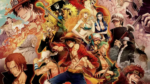 One Piece – Monkey D. Ruffy und der Rest der Crew 4K Hintergrundbild
