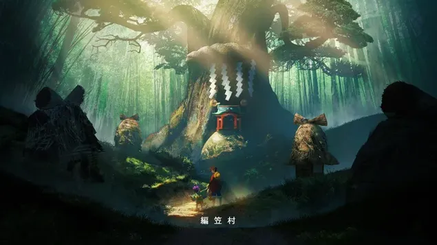 One Piece - Monkey D Ruffy im Wald 4K Hintergrundbild