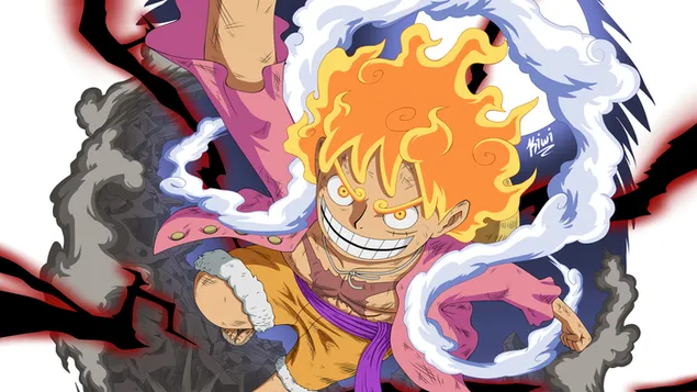 One Piece - Monkey D Luffy Gear 5 Awakening Sun God Nika 8K wallpaper