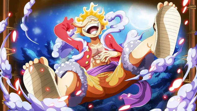 Hình nền One Piece - Monkey D Luffy Gear 5 Sun God Nika 4K