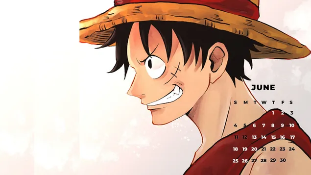 Hình nền One Piece - Monkey D. Luffy, Lịch Anime tháng 6 năm 2023 4K