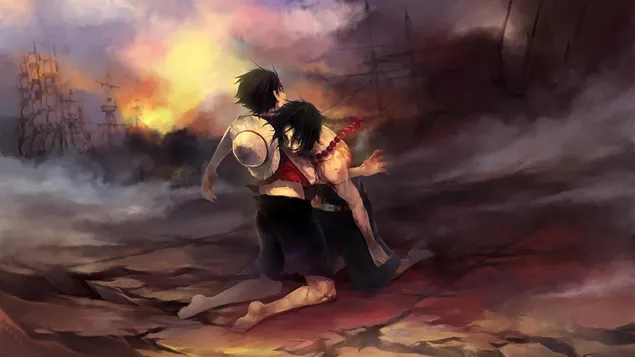 One Piece - Monkey D. Luffy,Portgas D. Ace HD wallpaper